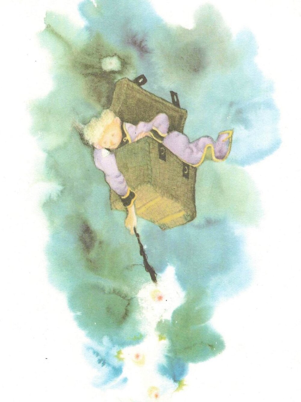Flying Trunk Jiri Trnka 8.5x10 Art Illustration Hans Christian Anderson Fairy